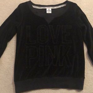 Love Pink Black Velvet Sweater ONE DAY SALE ‼️